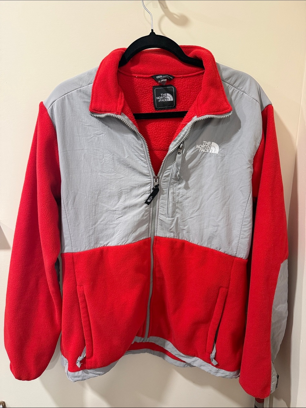 The North Face Red and Light Gray Women’s Performance Fleece Jacket